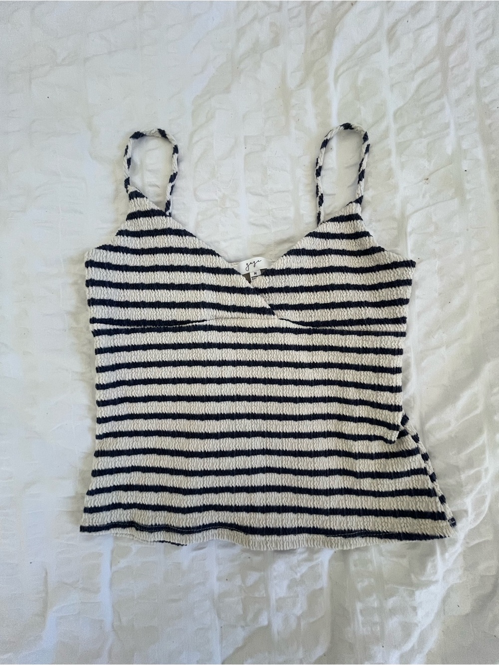 ‼️NEVER WORN‼️ Striped navy and White Knit Cami Top by